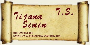 Tijana Simin vizit kartica